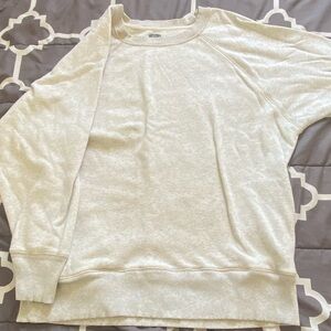 thick white sweater with pockets